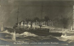 ** T2 Ein Deutscher Kreuzer Vernichtet Einen Englischen Minenleger / WWI German Imperial Navy (Kaiserliche Marine) Cruis - Ohne Zuordnung