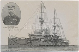 ** T2 HMS 'Caesar' Majestic-class Pre-dreadnought Battleship Of The Royal Navy, Vice-Admiral Sir Arthur William Moore K. - Unclassified