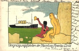 T2/T3 Vergnügungsfahrten Der Hamburg-Amerika Linie / Ship Art Postcard. H. G. Rahtgens Graphische Kunstanstalt S: Theod. - Ohne Zuordnung