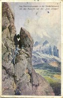 T3 1916 Das Maschinengewehr In Der Dolomitenwand Mit Der Aussicht Auf Die 'Drei Zinnen'. Kriegshilfsbüro Nr. 211. / WWI  - Ohne Zuordnung