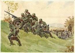 ** T2/T3 Wehrmachts-Postkarten Serie 1. Bild 1: Panzerabwehrgeschütz Wird In Stellung Gebracht / WWII Wehrmacht (armed F - Sin Clasificación