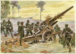 ** T2/T3 Wehrmachts-Postkarten Serie 1. Bild 4: Schwere Feldhaubitz-Batterie In Feuerstellung / WWII Wehrmacht (armed Fo - Sin Clasificación