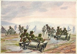** T2/T3 Wehrmachts-Postkarten Serie 1. Bild 3: Vorgehende Motorisierte Infanterie (Kradschützen) / WWII Wehrmacht (arme - Sin Clasificación