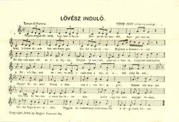 ** T2/T3 Lövész Induló. Tóth Imre Verse és Zenéje / WWII Hungarian Military Music Sheet (EM) - Sin Clasificación