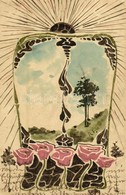 T2/T3 1901 Hand-painted Art Nouveau Postcard  (EK) - Unclassified