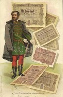T2/T3 1908 Kossuth-bankók 1848-49-ben. Jelenetek Kossuth Lajos élete Történetéből I. Kiadás III. Kép / Kossuth Banknotes - Unclassified