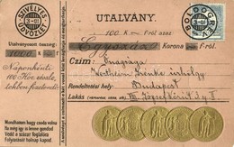 T4 1901 Utalványos Képeslap 100 Koronáról Ferenc József Arcképével / Austro-Hungarian 100 Krone Emb. Coins With Franz Jo - Ohne Zuordnung