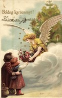 T2/T3 1902 Boldog Karácsonyt! / Christmas Greeting Card, Angel With Gifts. Emb. Litho (EK) - Unclassified