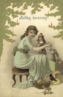 * T2 1906 Boldog Karácsonyt! / Christmas Greeting Card, Girl With Doll And Gifts. Litho - Sin Clasificación