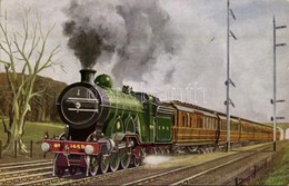 ** T2 Down Leeds Express Near Hadley Wood, Herts. 4-4-2 Locomotive No. 1459. Pre-Grouping Express Trains By Eric Oldham - Zonder Classificatie