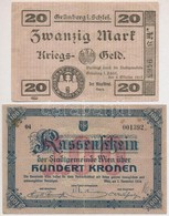 Ausztria / Bécs 1918. 100K Szükségpénz + Német Birodalom / Grünberg 1918. 20M Szükségpénz T:III,III-
Austria / Vienna 19 - Non Classés