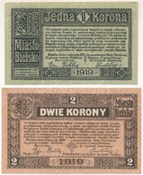 Lengyelország / Bielsko (Bielitz) 1919. 1K + 2K T:I-
Poland / Bielsko (Bielitz) 1919. 1 Korona + 2 Korony C:AU - Non Classés
