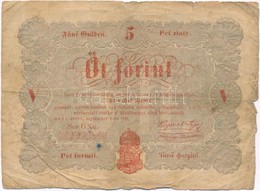 1848. 5Ft 'Kossuth Bankó' Vörösesbarna T:III-
Adamo G109 - Sin Clasificación