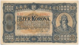 1923. 1000K 'Magyar Pénzjegynyomda R.t. Budapest' Nyomdahely Jelöléssel T:II- - Unclassified