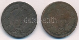 1861B 4kr Cu + 1864B 4kr Cu T:2-,3 - Ohne Zuordnung