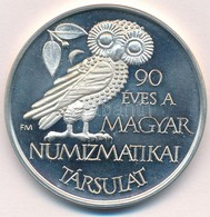 Fritz Mihály (1947-) 1991. '90 éves A Magyar Numizmatikai Társulat / MNT' Jelzett Ag Emlékérem (35,94g/0.835/42,5mm) T:P - Sin Clasificación