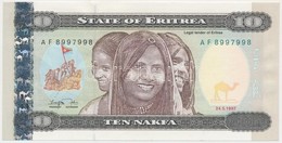 Eritrea 1997. 10N T:I 
Eritrea 1997. 10 Nakfa C:UNC 
Krause 3 - Unclassified