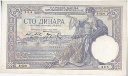 Jugoszlávia 1929. 100D 'Karadorde' Vízjel T:III 
Yugoslavia 1929. 100 Dinara With 'Karadorde' Watermark C:F Krause 29.a - Sin Clasificación