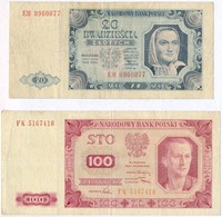 Lengyelország 1948. 20Zl + 100Zl T:III
Poland 1948. 20 Zlotych + 100 Zlotych C:F - Sin Clasificación