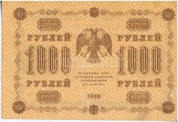 Szocialista Szövetségi Szovjet Köztársaság 1918. 1000R T:III
Russian Socialist Federated Soviet Republic 1918. 1000 Rubl - Sin Clasificación