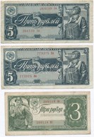 Szovjetunió 1938. 3R + 5R (2x) T:III,III- 
Soviet Union 1938. 3 Rubles + 5 Rubles (2x) C:F,VG - Unclassified