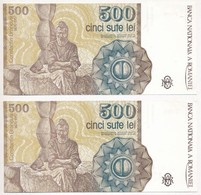 Románia 1991. 500L (2x) Sorszámkövetők T:I
Romania 1991. 500 Lei (2x) Sequential Serials C:UNC - Unclassified