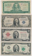 7db-os Vegyes Külföldi Bankjegy Tétel, Közte Amerikai Egyesült Államok 1946-1949. (1928F) 2$ Piros Pecséttel 'William Al - Sin Clasificación