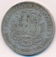 Venezuela 1900. 5B Ag T:3 Ph. 
Venezuela 1900. 5 Bolivares Ag C:F Edge Error - Sin Clasificación