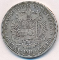 Venezuela 1911. 5B Ag T:3 Ph.
Venezuela 1911. 5 Bolivares Ag C:F Edge Error
Krause Y#24.2 - Sin Clasificación