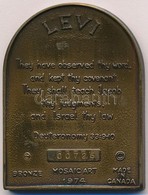 Kanada 1974. 'Levi' Kétoldalas Br Plakett Sorszámmal T:1- 
Canada 1974. 'Levi' Two Sided Br Plaque With Serial Number C: - Ohne Zuordnung