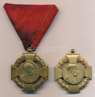 1908. 'Katonai Jubileumi Kereszt' Aranyozott Br Kitüntetés (2x) Egyik Mellszalaggal T:2-
Hungary 1908. 'Diamond Jubilee  - Otros & Sin Clasificación