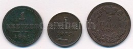 3db Klf Réz- és Bronzpénz, Közte 1851B 1kr Cu, San Marino 1935R 5c Br T:1-,2- - Ohne Zuordnung