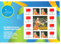 China 2016 The Chinese Team Gold Medalist Of Game Of The XXXI Olympic Game Men's Single In Badminton  Sheet - Badminton