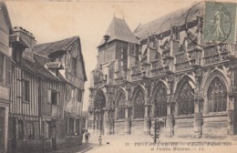 Cp , 27 , PONT-de-L'ARCHE , L'Église, Façade Sud Et Vieilles Maisons - Pont-de-l'Arche