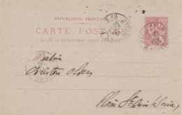 Enveloppe Mouchon 10 C Rouge Oblitérée Repiquage Chemins De Fer De L'Ouest - Cartes Postales Repiquages (avant 1995)