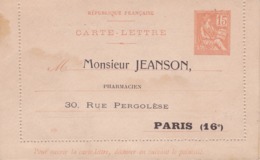 Carte Lettre Mouchon 15 C Orange B1 Neuve Repiquage Jeanson - Tarjetas Cartas