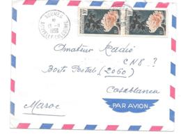 LETTRE DE NOUMEA ..  POUR CASABLANCA MAROC...NOUVELLE CALEDONIE...N°293 X 2..PAR AVION .1959.TBE. SCAN - Storia Postale