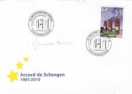 SCHENGEN ANGREEMENT ANNIVERSARY, SPECIAL COVER, 2010, LUXEMBOURG - Covers & Documents