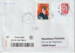 France Lettre Avec Affranchissement 5253A Marianne Engagée Rouge Non Dentelée - Brieven En Documenten