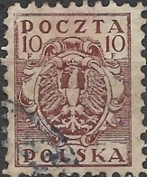 POLAND 1919 Arms - 10f - Brown FU - Used Stamps