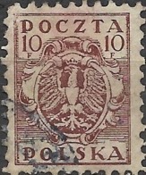 POLAND 1919 Arms - 10f - Brown FU - Usati