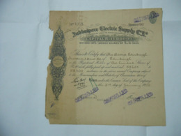 SCRIPOFILIA AZIONE CERTIFICATO INDIA JUBBULPORE ELECTRIC SUPPLY MARTIN & C. - Electricidad & Gas