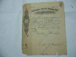 SCRIPOFILIA AZIONE CERTIFICATO INDIA JUBBULPORE ELECTRIC SUPPLY MARTIN & C. - Electricidad & Gas