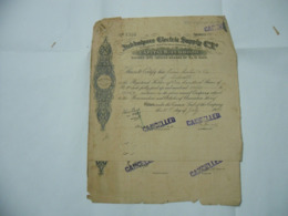 SCRIPOFILIA AZIONE CERTIFICATO INDIA JUBBULPORE ELECTRIC SUPPLY MARTIN & C. - Electricidad & Gas