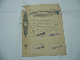 SCRIPOFILIA AZIONE CERTIFICATO INDIA JUBBULPORE ELECTRIC SUPPLY MARTIN & C. - Electricidad & Gas