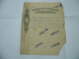 SCRIPOFILIA AZIONE CERTIFICATO INDIA JUBBULPORE ELECTRIC SUPPLY MARTIN & C. - Electricidad & Gas