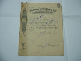 SCRIPOFILIA AZIONE CERTIFICATO INDIA JUBBULPORE ELECTRIC SUPPLY MARTIN & C. - Electricidad & Gas