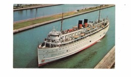 SAULT STE. MARIE, Ontario, Canada, "S. S. South American" Passenger Ship. Great Lakes, Old Chrome Postcard - Peterborough