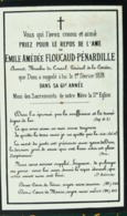 FAIRE PART DE DECES FLOUCAUD PENARDILLE  AVOCAT CORREZE MEMENTO MORI  GENEALOGIE - 1914-18