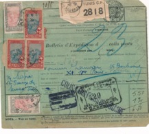 COLIS POSTAL TUNIS PARIS COLIS SANS FRAIS RETOURNE - Covers & Documents